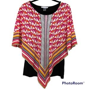 NWT Peter Nygard Missy Pink Dragon Geo print top work small